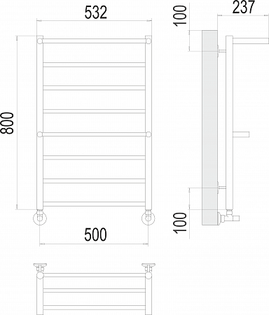 Анкона П8 500х800 Полотенцесушитель  TERMINUS Артем - фото 3