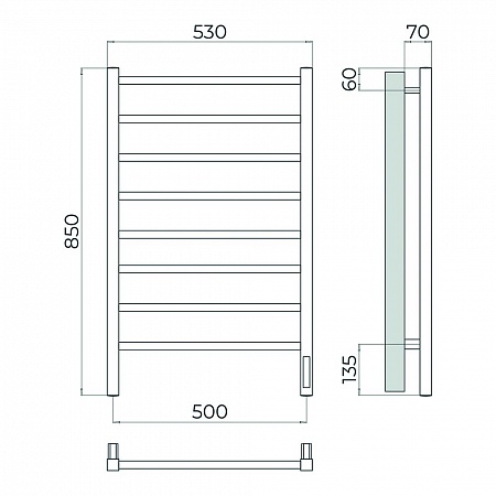 Ватикан П8 500х850 Электро Полотенцесушитель TERMINUS Сатин Артем - фото 4
