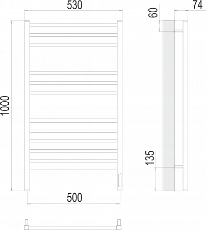 Ватикан П12 500х1000 электро Полотенцесушитель TERMINUS) крашеные Артем - фото 3