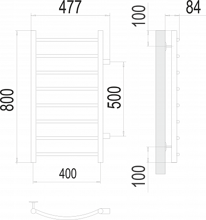 Классик П8 400х800 бп500 Полотенцесушитель  TERMINUS Артем - фото 3