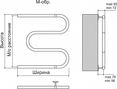 Эконом М-обр AISI 25 600х500 Полотенцесушитель  TERMINUS Артем - фото 3