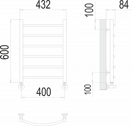 Классик П6 400х600 Полотенцесушитель  TERMINUS Артем - фото 3