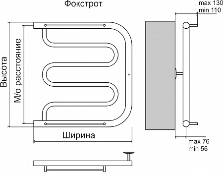 Фокстрот AISI 32х2 500х400 Полотенцесушитель  TERMINUS Артем - фото 4