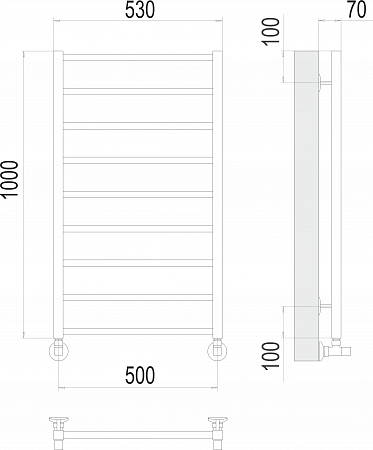 Контур П9 500х1000 Полотенцесушитель  TERMINUS Артем - фото 3
