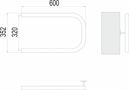 П-обр AISI 32х2 320х600 Полотенцесушитель  TERMINUS Артем - фото 3