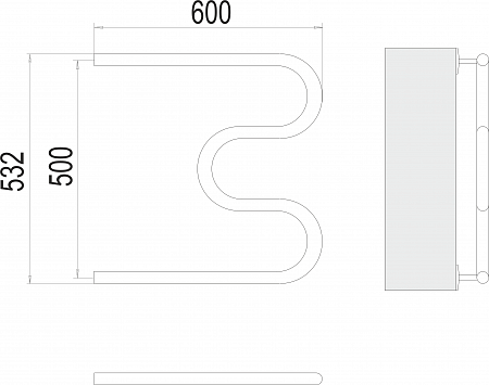 М-обр AISI 32х2 500х600 Полотенцесушитель  TERMINUS Артем - фото 3
