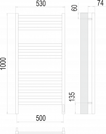 Енисей П12 500х1000  электро (sensor quick touch) Полотенцесушитель TERMINUS  Артем - фото 3