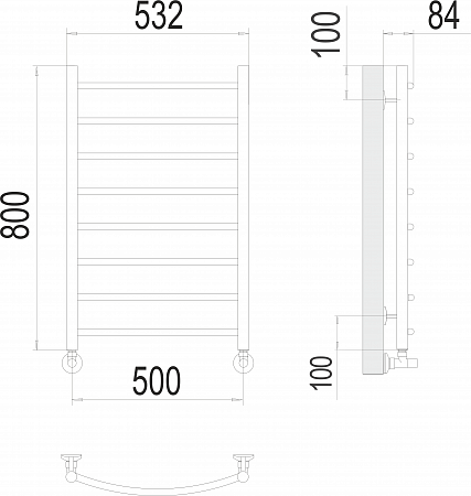 Классик П8 500х800 Полотенцесушитель  TERMINUS Артем - фото 3