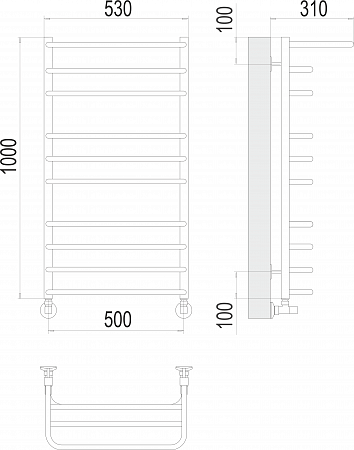 Арктур П10 500х1000 Полотенцесушитель  TERMINUS Артем - фото 3