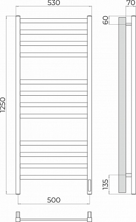 Ното П12 500х1250 Электро (quick touch) Полотенцесушитель TERMINUS Артем - фото 3