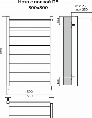 Ното с/п П8 500х800 Полотенцесушитель TERMINUS Артем - фото 3