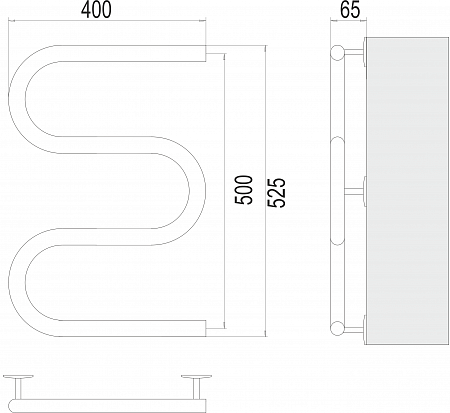 Электро 25 М-обр 400х500 Полотенцесушитель  TERMINUS Артем - фото 3