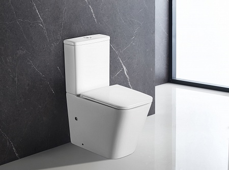 Напольный унитаз-компакт безободковый Terminus Ватикан 610х365 белый Артем - фото 1