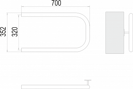 П-обр AISI 32х2 320х700 Полотенцесушитель  TERMINUS Артем - фото 3