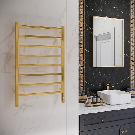 Ватикан П8 500х850 Электро Полотенцесушитель TERMINUS Брашированное золото Артем - фото 3