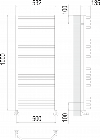 Виктория П20 500х1000 Полотенцесушитель  TERMINUS Артем - фото 3