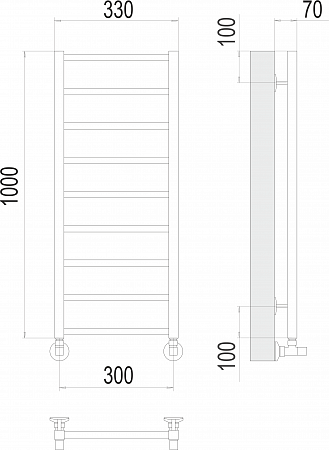 Контур П9 300х1000 Полотенцесушитель  TERMINUS Артем - фото 3