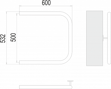 П-обр AISI 32х2 500х600 Полотенцесушитель  TERMINUS Артем - фото 3
