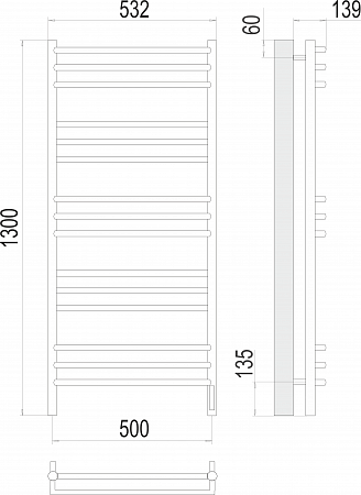 Прато П15 500х1300 электро (sensor quick touch) Полотенцесушитель  TERMINUS Артем - фото 3