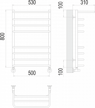 Арктур П8 500х800 Полотенцесушитель  TERMINUS Артем - фото 3