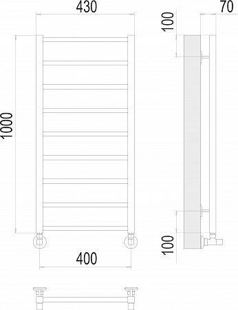 Контур П9 400х1000 Полотенцесушитель  TERMINUS Артем - фото 3