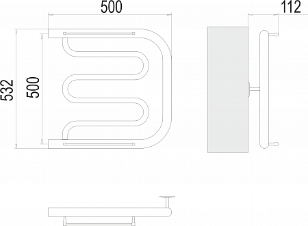 Фокстрот БШ 500х500 Полотенцесушитель  TERMINUS Артем - фото 3