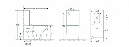 Напольный унитаз-компакт безободковый Terminus Ватикан 610х365 белый Артем - фото 2