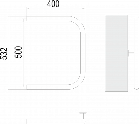П-обр AISI 32х2 500х400 Полотенцесушитель  TERMINUS Артем - фото 3